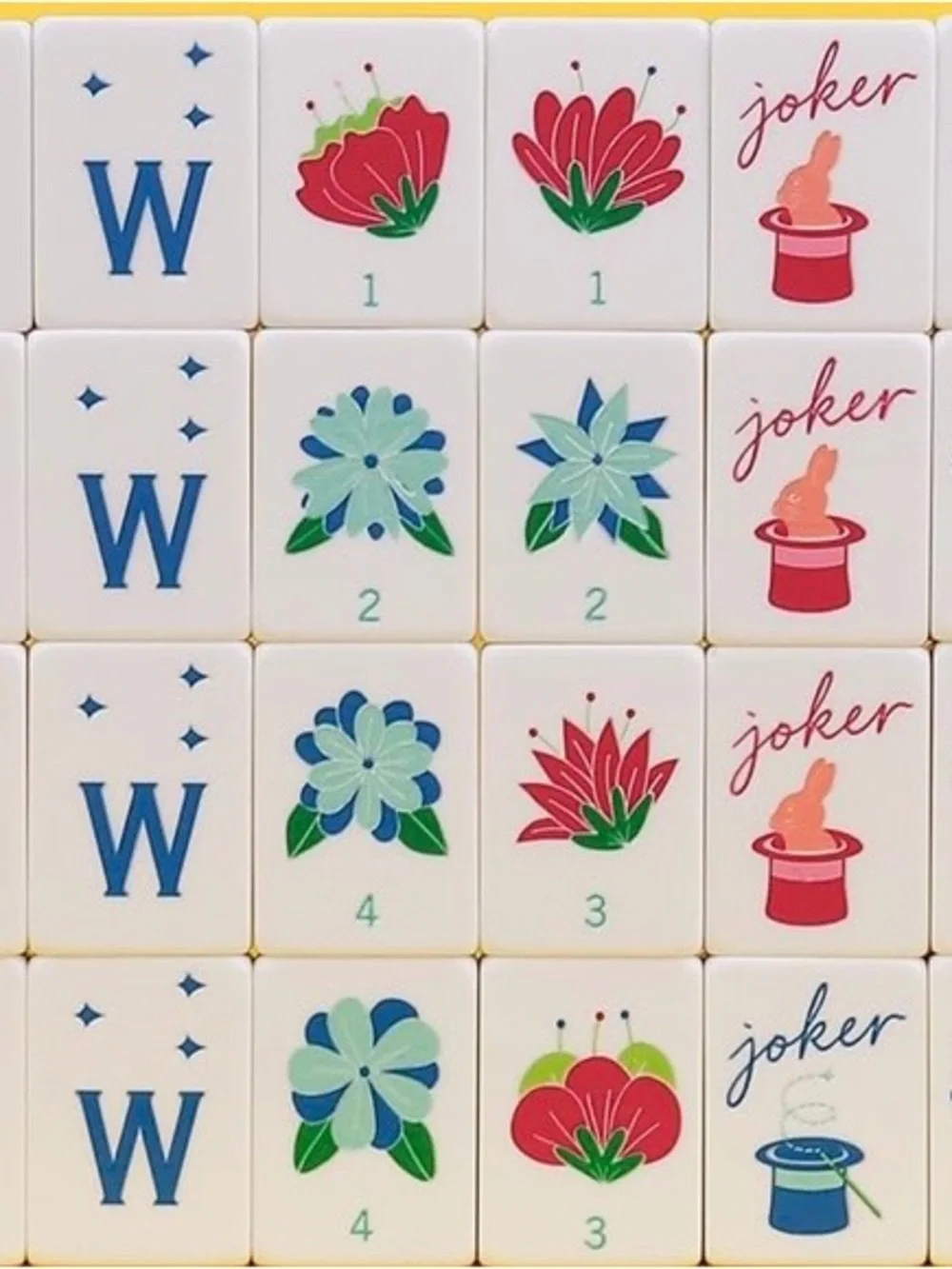 Pink & Green Mahjong-Style Party Tiles - Colorful Table Decor